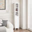 Armoire de rangement pour salle de bain de 66,92 po de hauteur avec tablettes réglables, armoire autoportante mince à 1 porte avec anti-basculement, compartiments ouverts, pour la maison, petits espaces, salle de bain, cuisine, salon, blanc