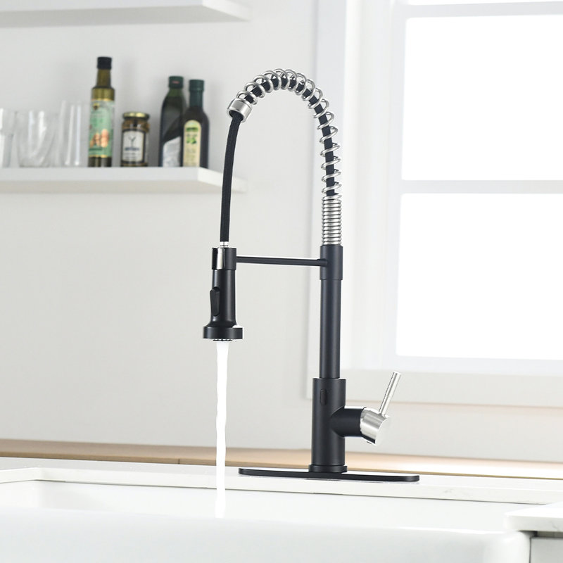 Automatic Touchless Kitchen Tap - Stainless Steel With Pull-Down Contemporary Style For Kitchens Hands Smart Faucet Motion Sensor Activated Hygienic Use In Black And Silver