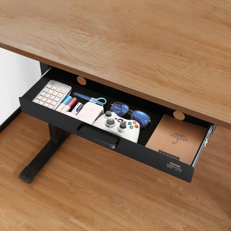 Under Desk Drawer Organizer Slide-out Drawer Space Saver for Home Office, 3" H x 25" W x 9.13" D