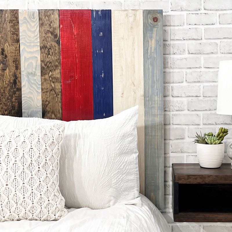 Davel Solid Wood Headboard, California King, Americana Mix