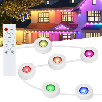 Smart Permanent Outdoor Lights, 150ft with 108 LED RGB String Lights, IP67 Waterproof Eaves Light