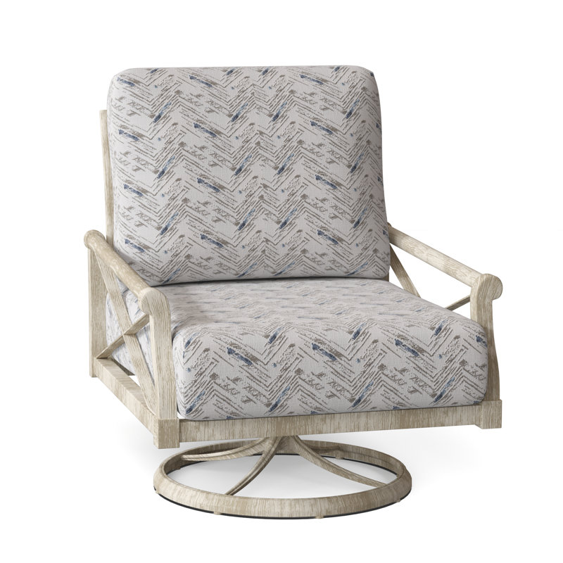 Chaise berçante avec coussins Andover, Blanc patiné, Toile spa Sunbrella®