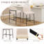 Tabourets de comptoir rembourrés en tissu de 25,8 po de hauteur et de style minimaliste, chaises d'îlot de cuisine avec dossier, structure en métal robuste et repose-pieds-813514222