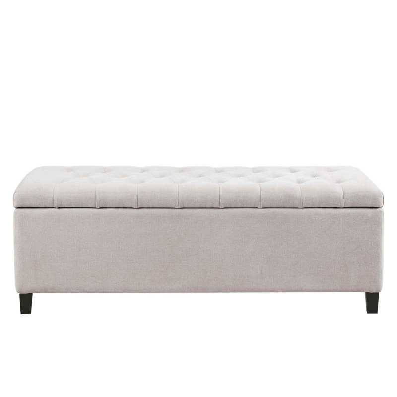 Hannjo Upholstered Storage Bench Accent Bench with Button Tufted Top Entryway Bench Bedroom Bench, White