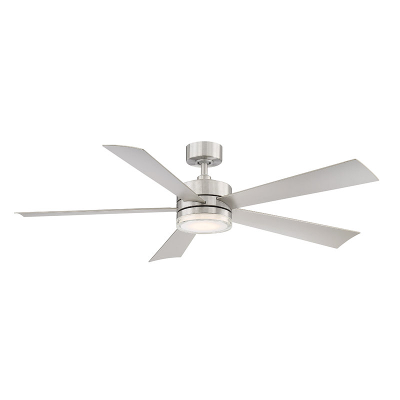 Wynd 5 - Blade Outdoor /Indoor Smart Ceiling Fan with Remote Control and LED Light Kit Included, Works With Alexa and iOS or Android App