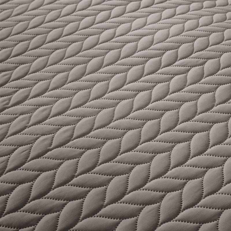 Ensemble de couvre-lit gaufré de qualité supérieure avec taies d'oreiller assorties, Beige