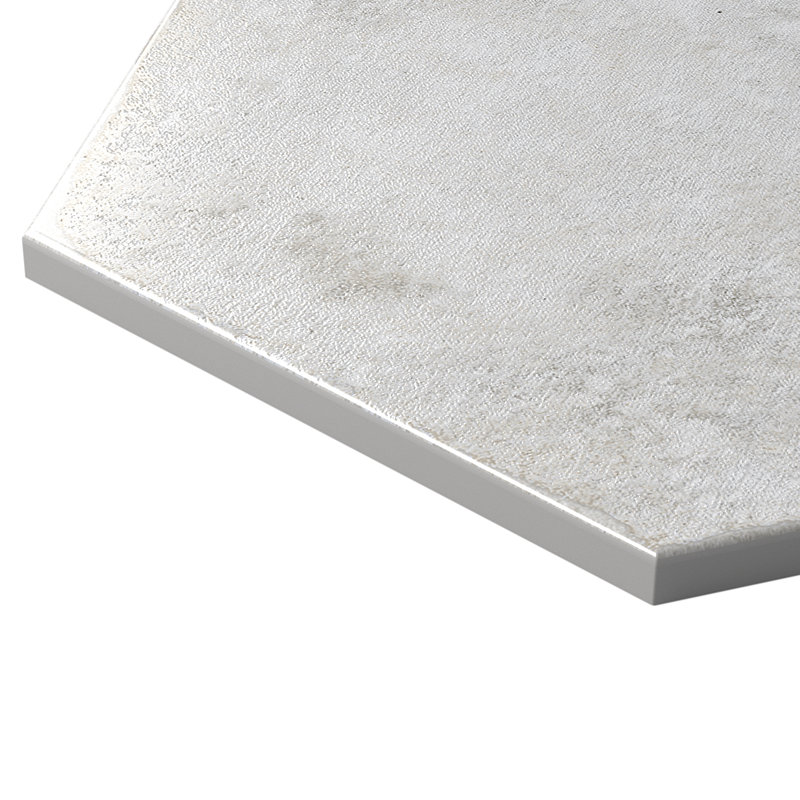 Mandalay Hex 9.13 in. x 10.51 in. Polished Concrete Look Porcelain Floor and Wall Tile, White