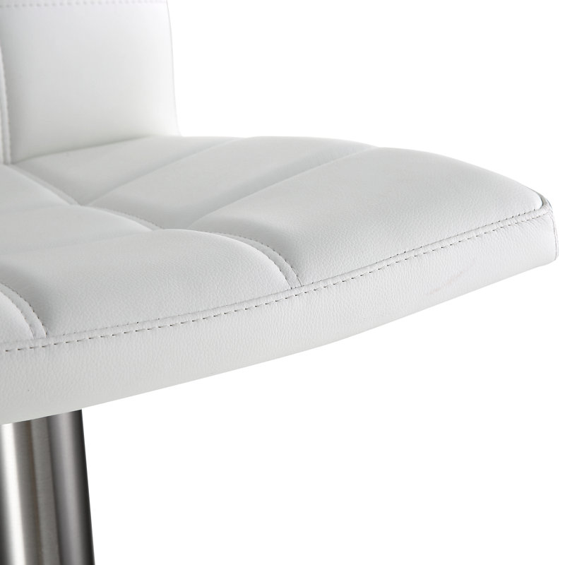 Tabouret de bar Felipe, Argent, Blanc givré