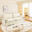 Canapé-lit convertible 4 places - tissu chenille, siège profond, canapé Cloud moderne avec rangement, port USB et oreiller 2-en-1, canapé-lit pour salon, appartement, chambre à coucher, beige-183787511