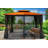 Barcelona 10 Ft. W x 12 Ft. D Aluminum Patio Gazebo with Mosquito Netting and Privacy Curtains-27474929