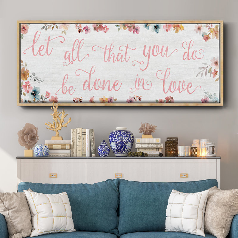 Done In Love- Framed Canvas, 20" H x 50" W