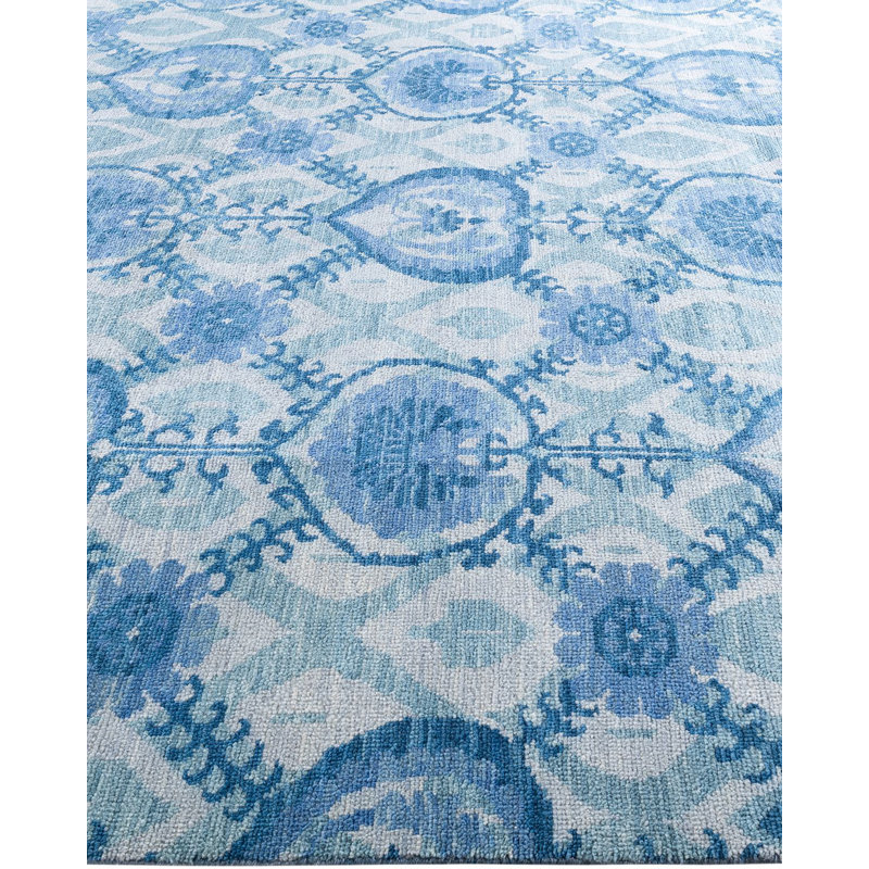 Overdyed One-of-a-Kind Rectangle 9'1" X 12'3" Hand Knotted Area Rug