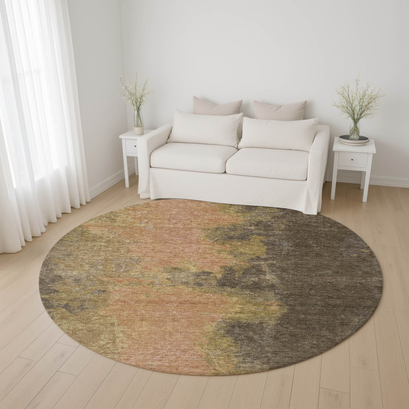 Premium Machine Washable Bucz AMF1742 Modern Rug, Round 8'