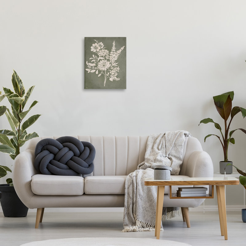 Bouquets de toile d'herbes de fleurs sauvages, design par Cat Thurman Designs, H 20 po x l 16 po