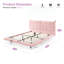 Cadre de lit flottant pour grand lit avec lumières DEL, lit plateforme en cuir d'unité centrale avec tête de lit capitonnée, assemblage facile, aucun sommier tapissier requis, rose-109210342