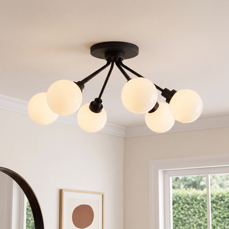 Andrea Glass Semi Flush Mount