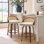 Tabouret de bar et de comptoir pivotant en simili cuir Leeana