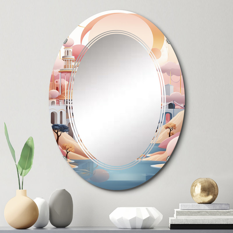 Pendry - Miroir mural moderne ovale, 30 po x 20 po