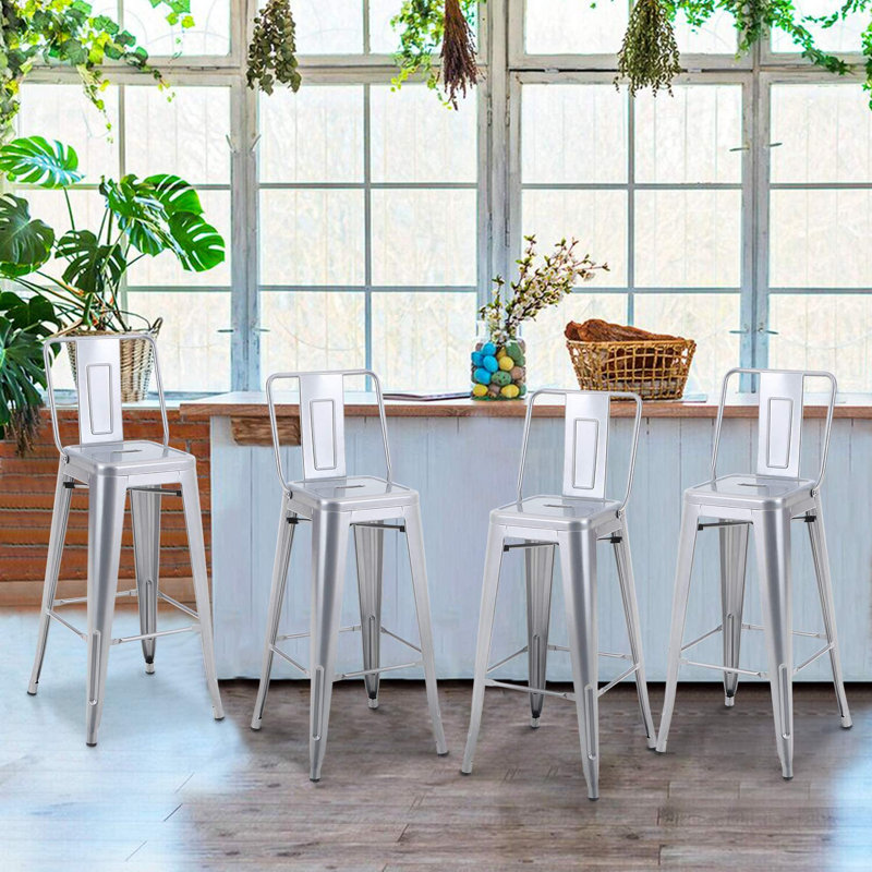 Tabouret 30 ", Gris argenté