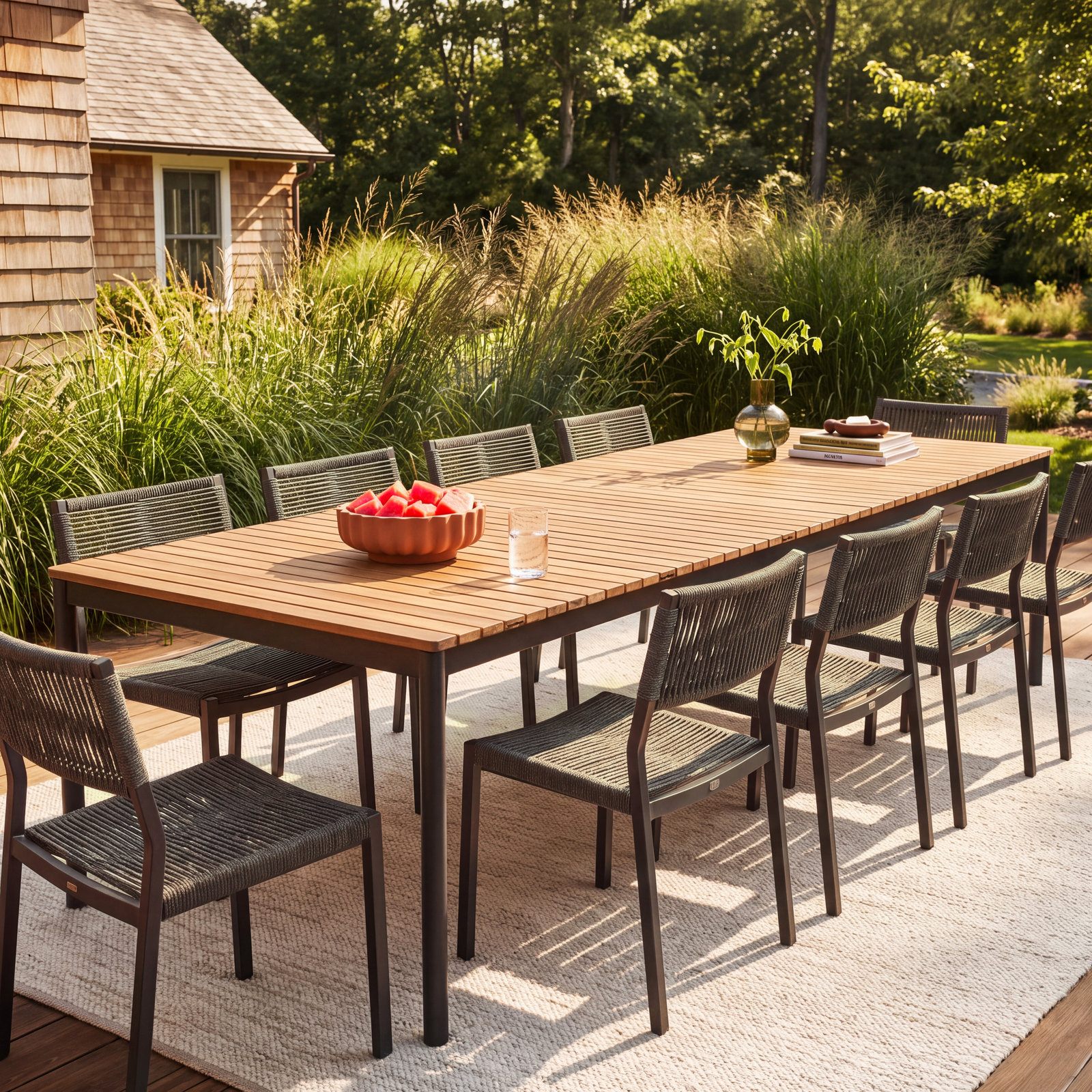 Moores 130" Extendable Teak Patio Dining Table