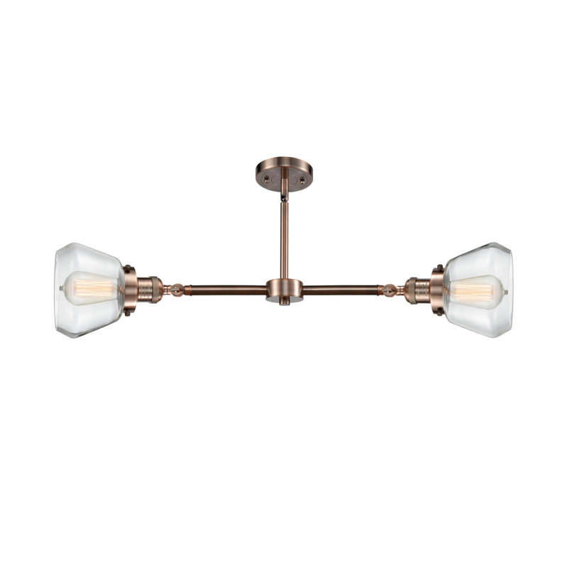 Chill 2 - Light Kitchen Island Pendant, 6 Watt Vinage LED Bulb, Clear, Antique Copper