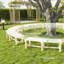Banc d'extérieur semi-circulaire rond, banc de jardin en bois