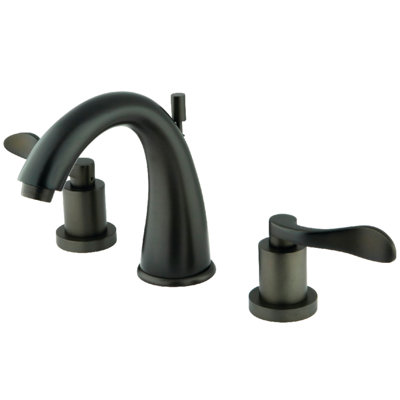 Robinet de salle de bain espacé à deux poignées et 3 poignées à fixation sur le comptoir avec drain escamotable en laiton Kingston