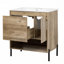 Meuble-lavabo moderne en bois avec tiroir coulissant et tablette ouverte