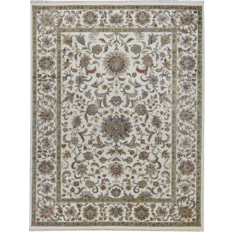 Tapis gris de haute qualité noué à la main