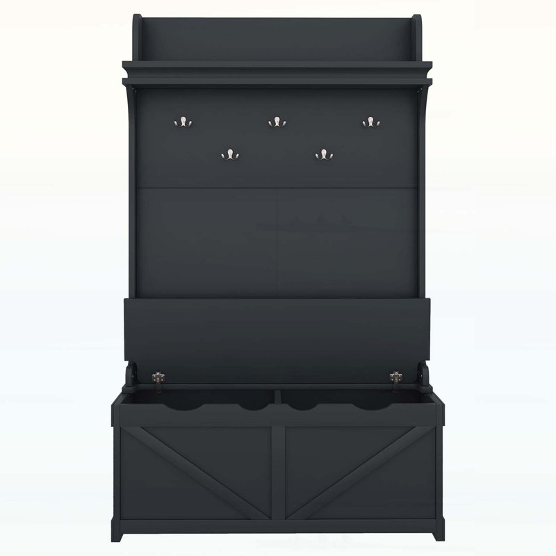 Versatile Hall Tree with Abundant Storage and Sturdy Hooks for Home Enhancement, Dark Blue