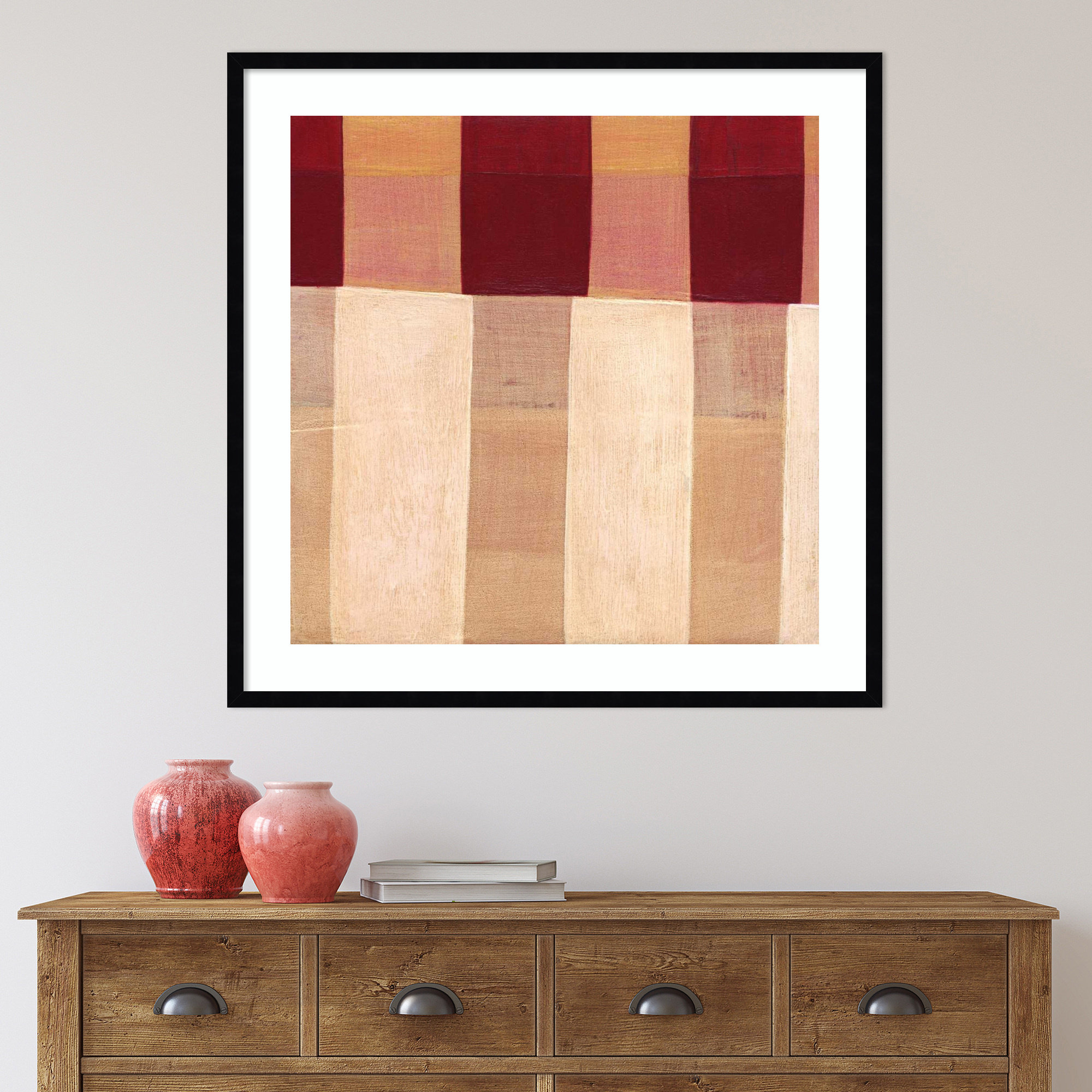 Broken Stripes 1 by Laura Nugent, Black, 33" H x 33" W x 1" D