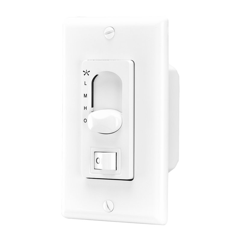 3-Speed Slide AC Ceiling Fan Wall Switch, Light On/Off Rocker Switch