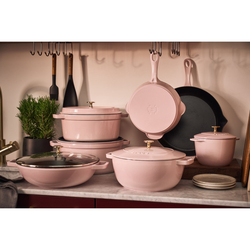 Staub Cast Iron 12-Inch Fry Pan - Peony Pink, 8.5"