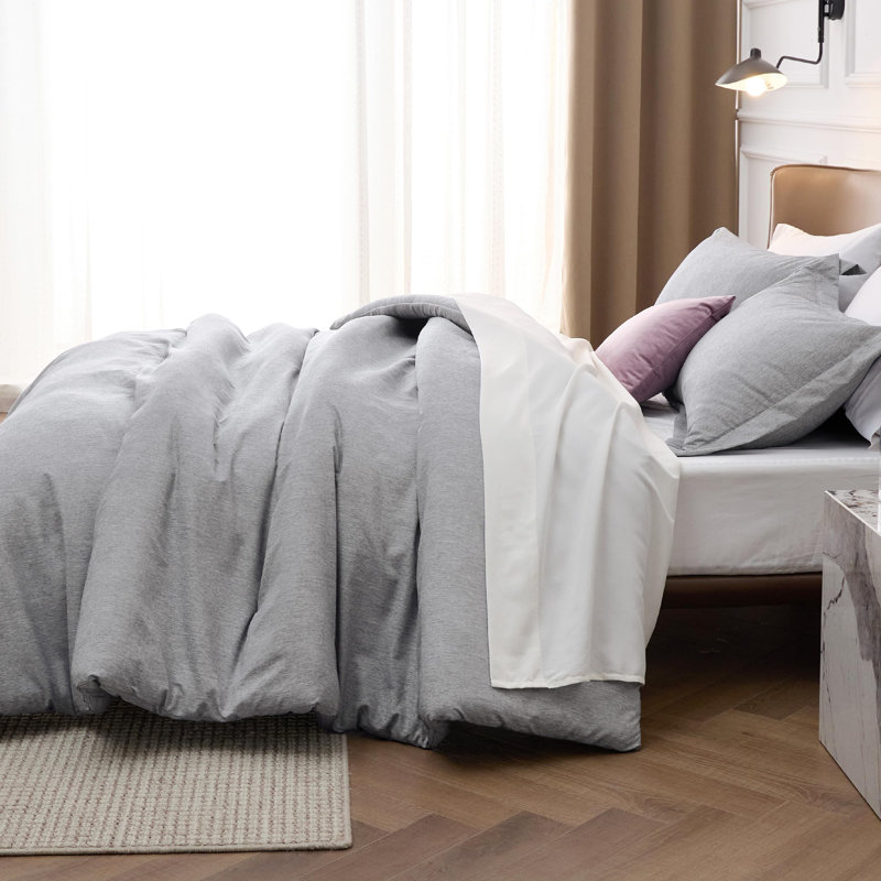 Ensemble de literie Cureic, Grand lit surdimensionné, Gris