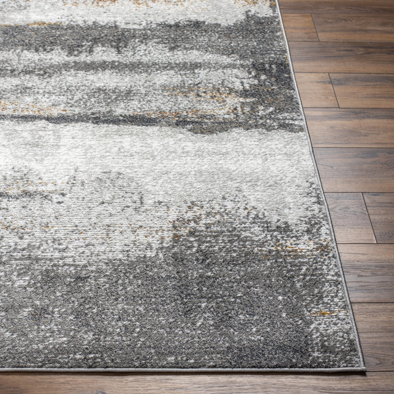 Jan Abstract Gray Area Rug, Rectangle 9' x 12'