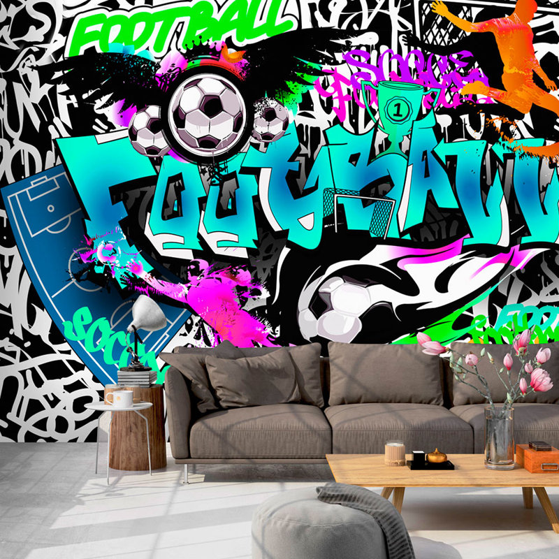 Sports Graffiti Semi-Gloss Paste the Wall Mural, 400 cm x 280 cm