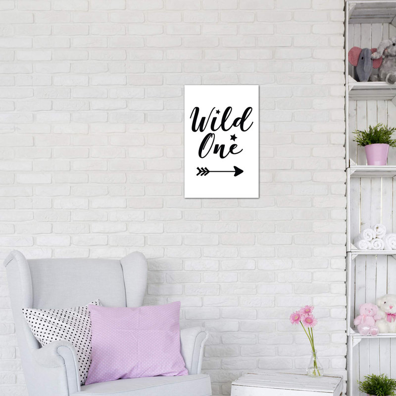 «Wild One Black Novelty», reproduction d'art textuel, H 12 po x l 8 po x P 0,75 po, Toile tendue, Aucun mat