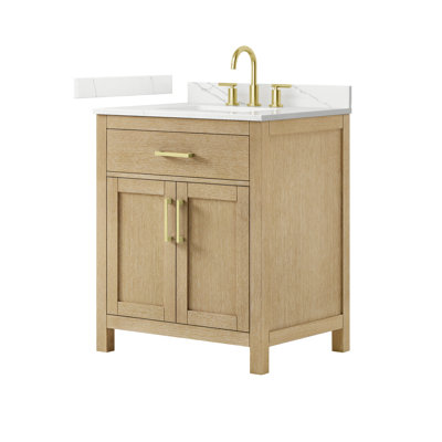 Beckett 30" Freestanding Single Bathroom Vanity with Quartz Top