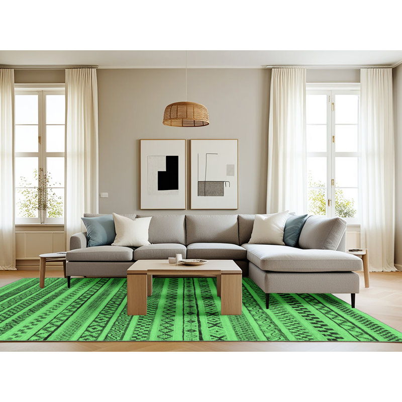 Keonda Washable Geometric Indoor Rug, Rectangle 8' x 12'