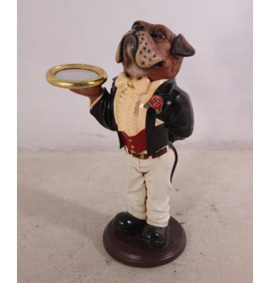 Small Bulldog Boxer Butler Statue