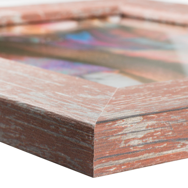 Cadre photo simple Kimzey, 16 po x 22 po emmêlé à 12 po x 18 po, Bois de grange rouge