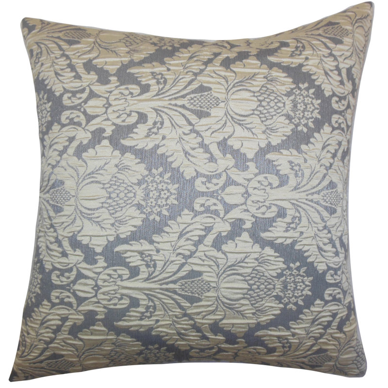 Goya Damask Linen Reversible Throw Pillow