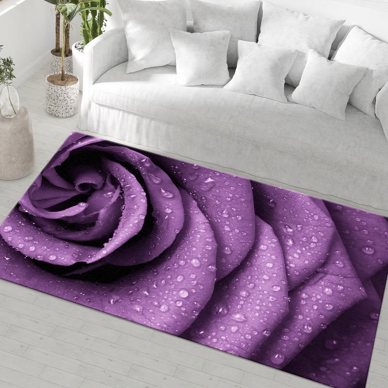 Chic Soft Non-Woven Rug with Exquisite Oriental Floral Design for Interior Decor Enhancement, Rectangle 5'3" x 7'7"