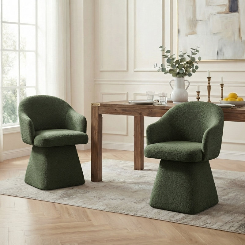 Fauteuil demi-tonneau pivotant Modern 360, Green