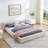 Upholstered Bed Frame with Thick Fabric-901659410