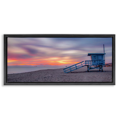 Plage, coucher de soleil, horizon