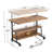 32" Height Adjustable Standing Desk With Power Outlets - Manual Rolling Stand Up Desk With Wheels Small Portable Computer Desk , Rustic