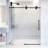 Elan 56-60" W x 74" H Sliding Frameless Shower Door with 3/8" Fluted Glass-98714578