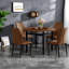 Modern Brown Wood Grain Dining Table Set With Storage, 42 Inch For Kitchen And Dining