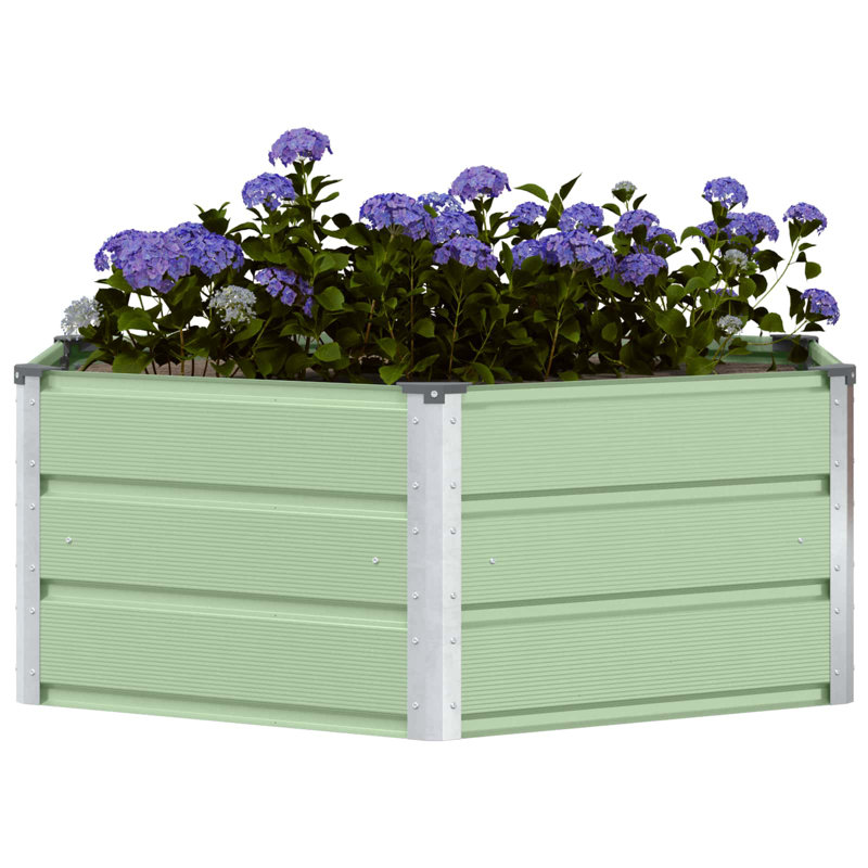 Raised Garden Bed, 45cm H x 129cm W x 129cm D, Pastel Green